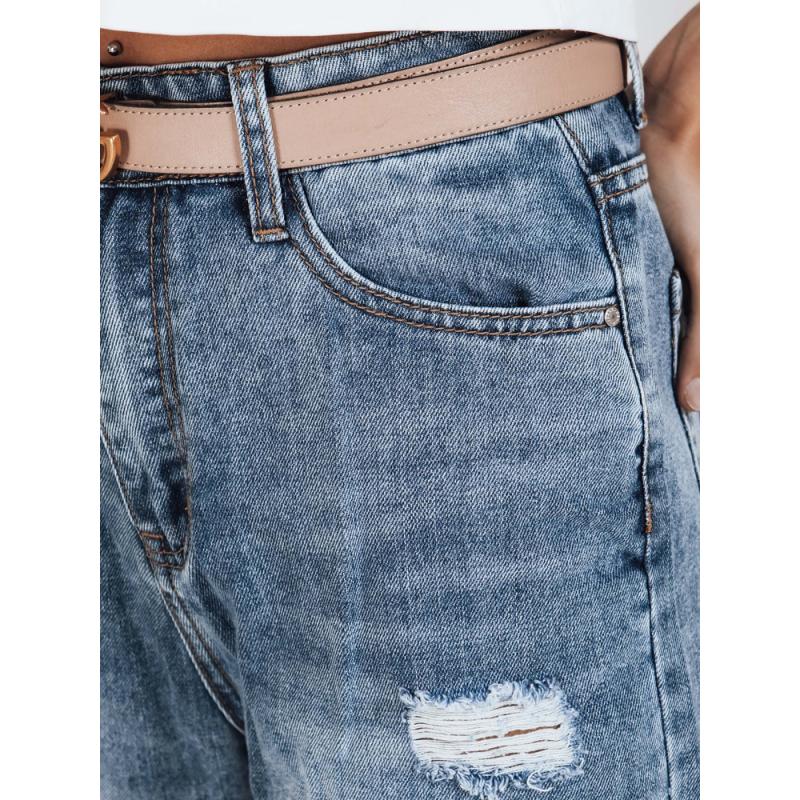 Női nadrág lyukakkal, kék