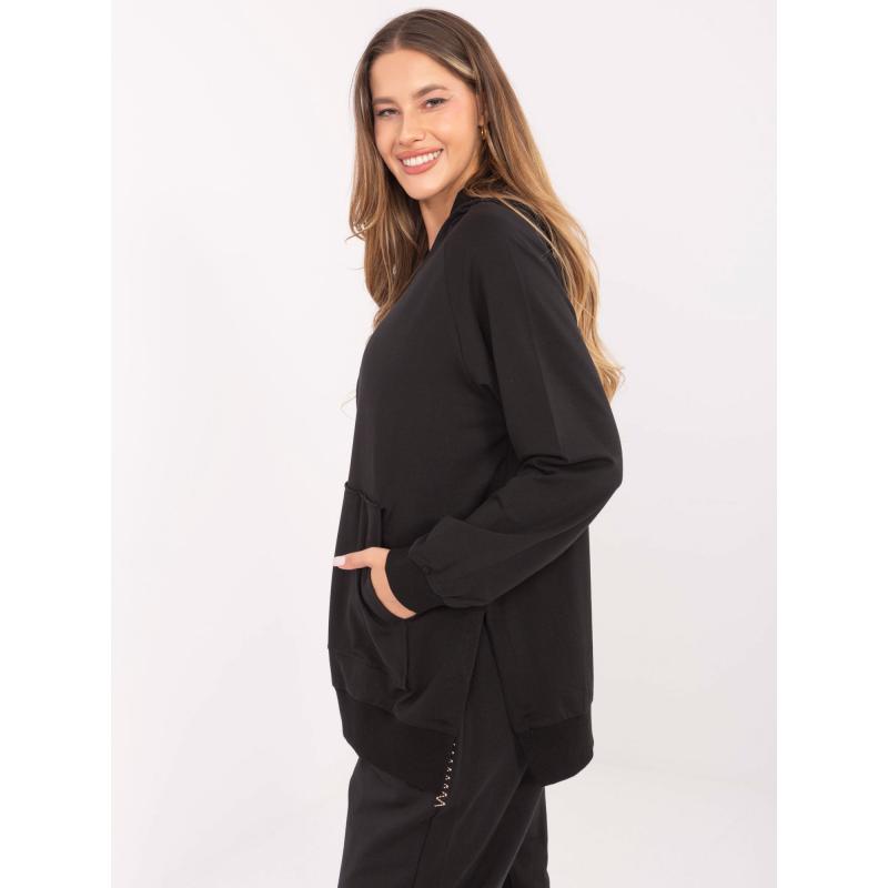 Černá dámská basic mikina oversize střihu