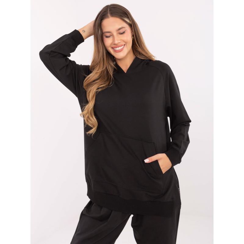 Černá dámská basic mikina oversize střihu
