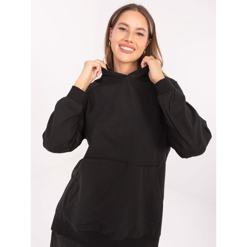 Černá dámská basic mikina oversize střihu