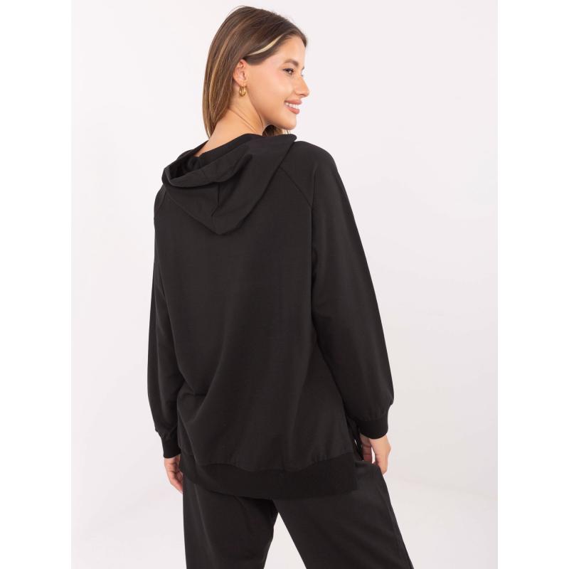 Černá dámská basic mikina oversize střihu