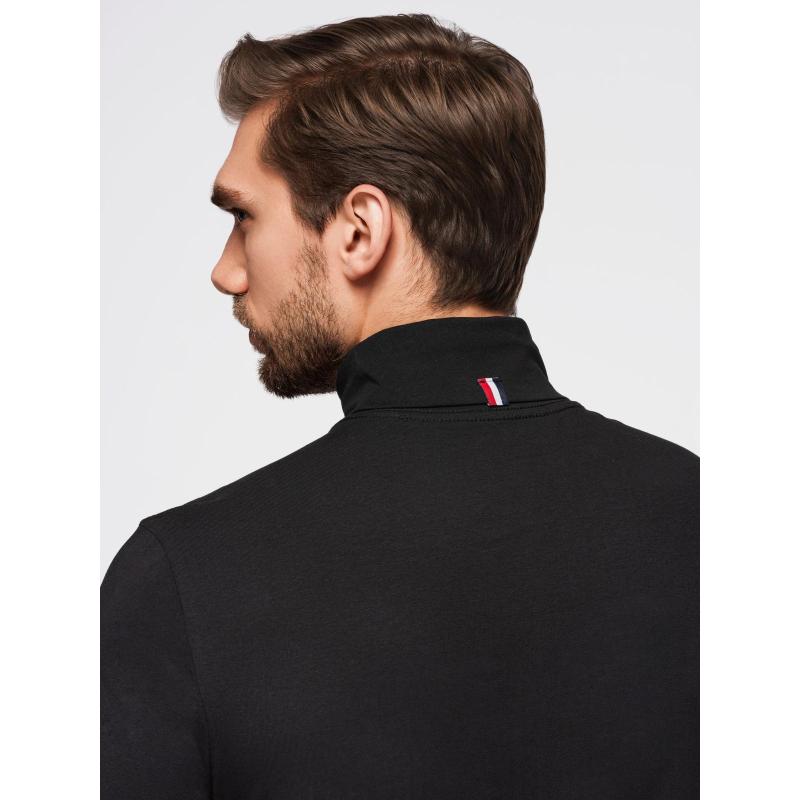 Férfi sima blúz hosszú ujjú és garbóval – fekete V1 OM-LSCL-0130