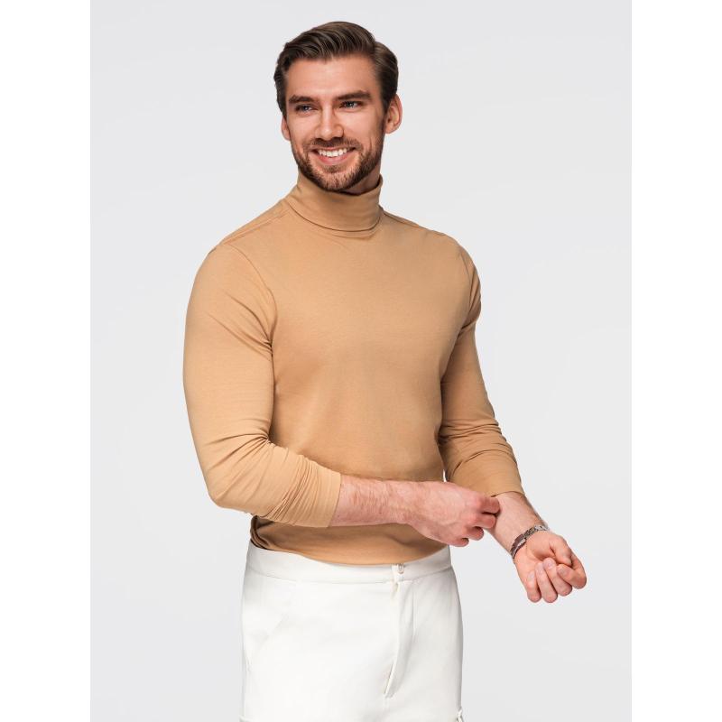 Férfi garbó hosszú ujjú – világos barna V5 OM-LSCL-0130