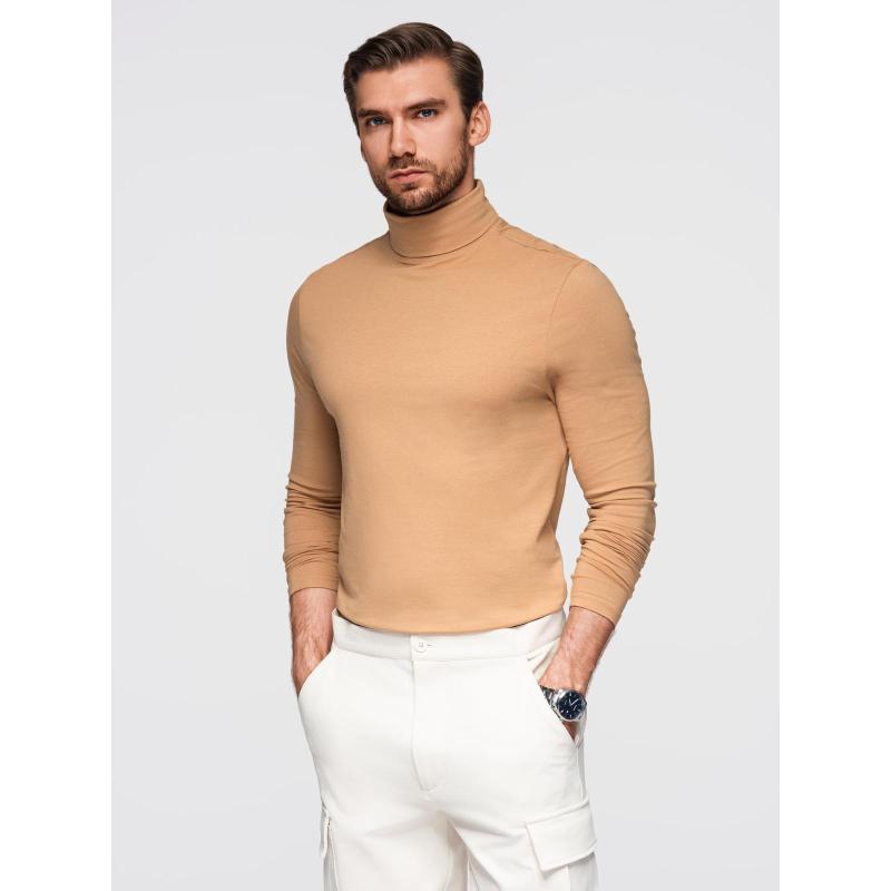 Férfi garbó hosszú ujjú – világos barna V5 OM-LSCL-0130
