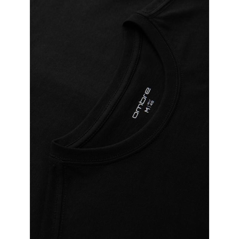 Pánské tričko s výšivkou na hrudi – černé V1 OM-TSPT-0248