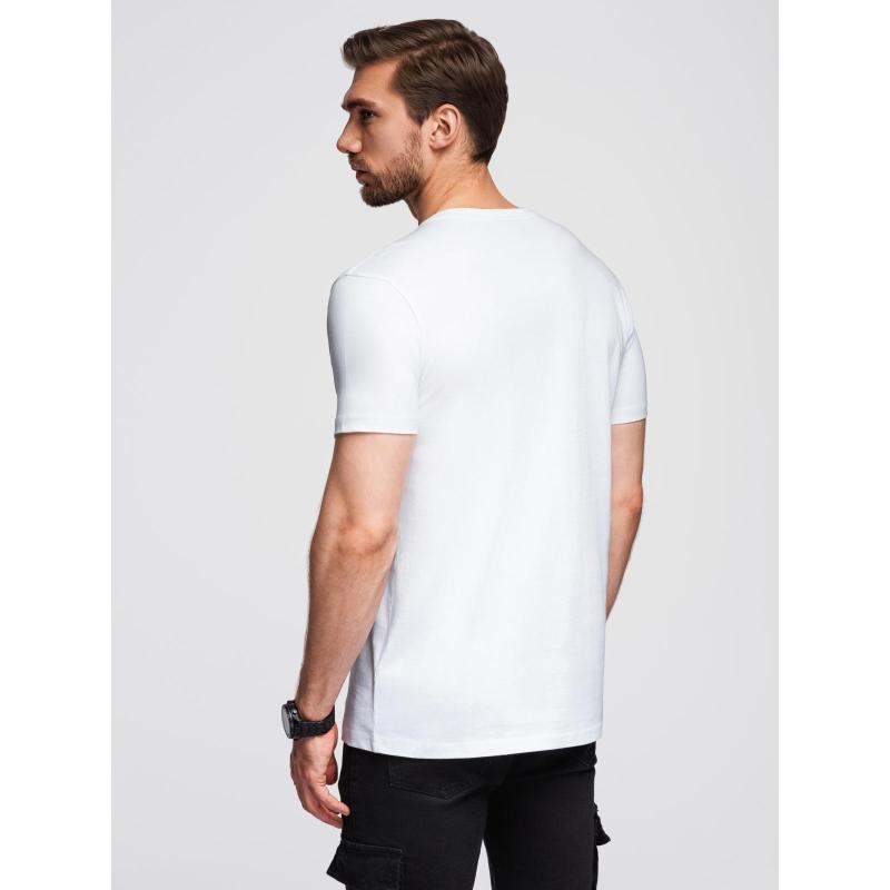 Pánské tričko s velkým potiskem – bílé V1 OM-TSPT-0245