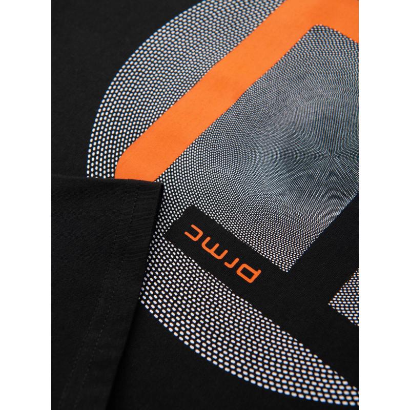 Pánské tričko s velkým potiskem – černé V2 OM-TSPT-0245