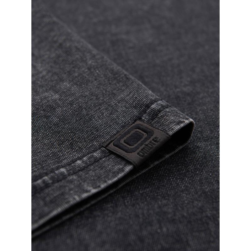 Pánské tričko s efektem vyprání – černé V1 OM-TSWT-0116