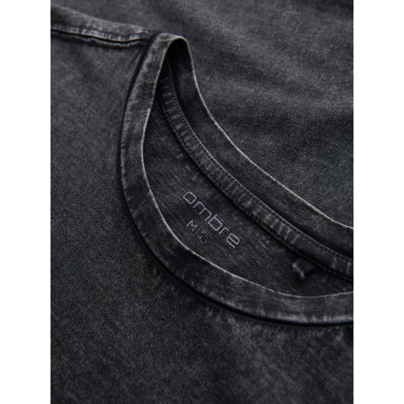 Pánské tričko s efektem vyprání – černé V1 OM-TSWT-0116