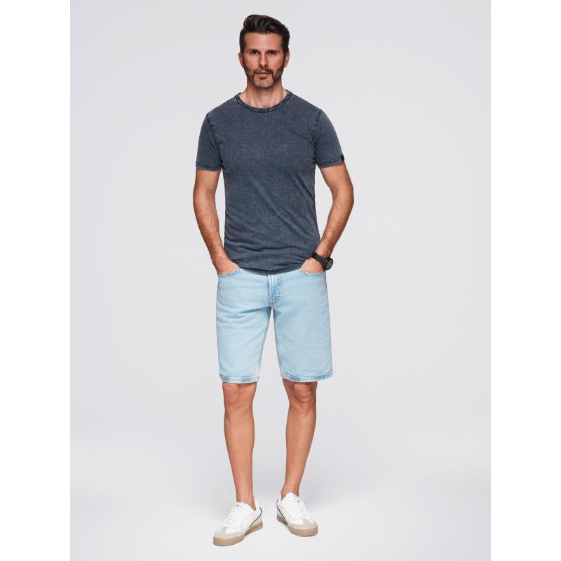 Pánské tričko s efektem vyprání – tmavě modré V2 OM-TSWT-0116