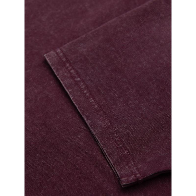 Pánské tričko s efektem vyprání – bordó V3 OM-TSWT-0116