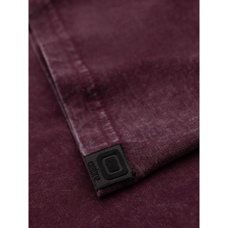 Pánské tričko s efektem vyprání – bordó V3 OM-TSWT-0116