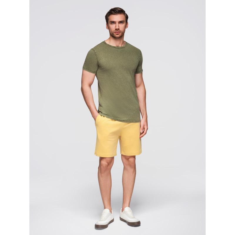 Pánské tričko s efektem vyprání – olivové V4 OM-TSWT-0116