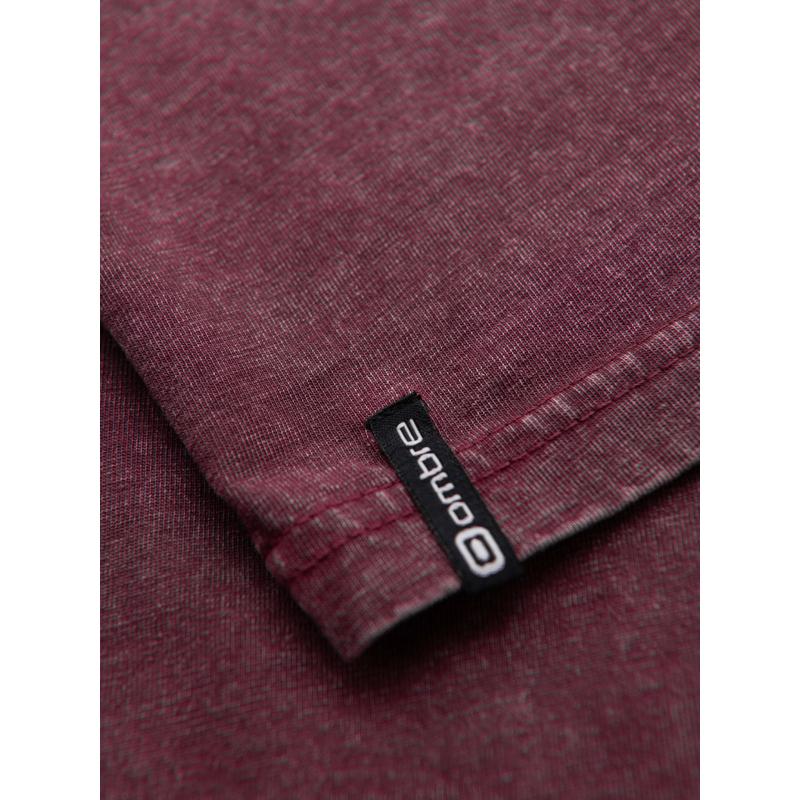 Férfi póló mosott hatású anyaggal és gombokkal a nyakkivágásnál – fekete V1 OM-TSWT-0150