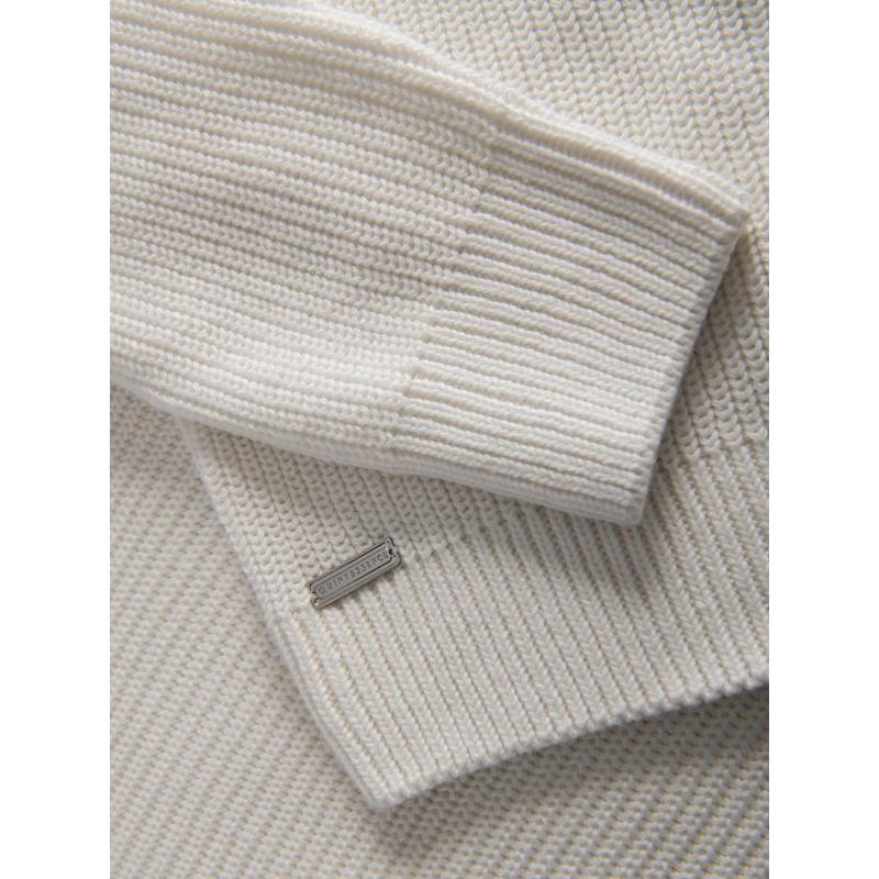 Klasszikus férfi pamut pulóver garbóval – fehér V3 OM-SWTN-0162