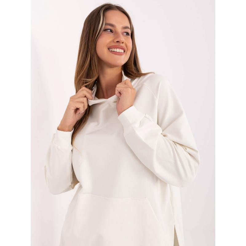 Ecru mikina s kapucí a kapsami