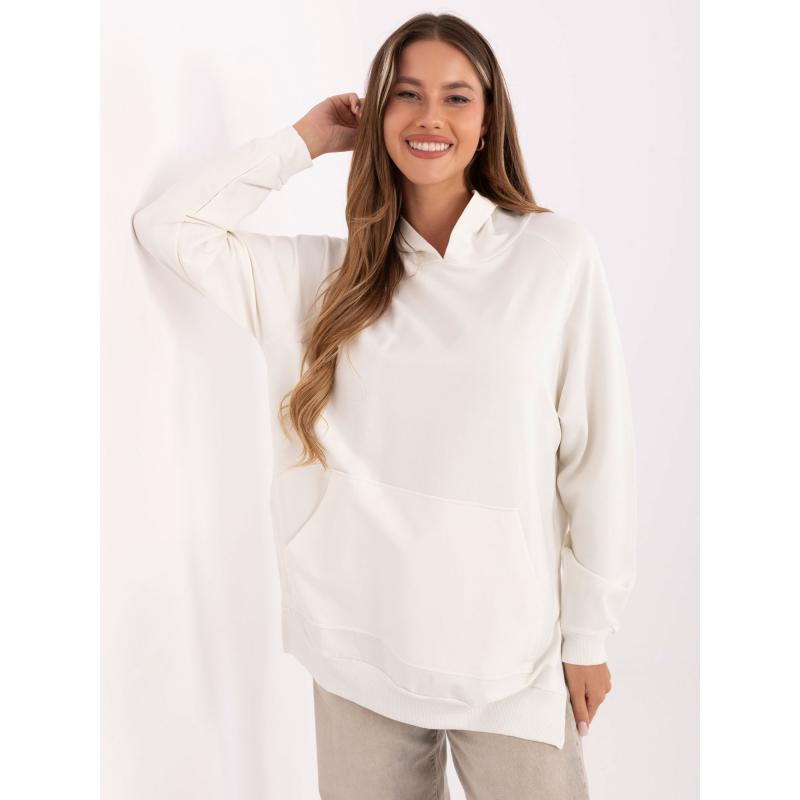Ecru mikina s kapucí a kapsami