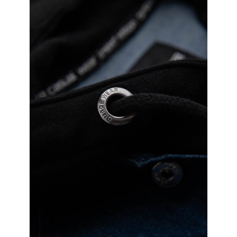 Pánská džínová bunda katana s efektem vyprání – modrá V4 OM-JADJ-0219