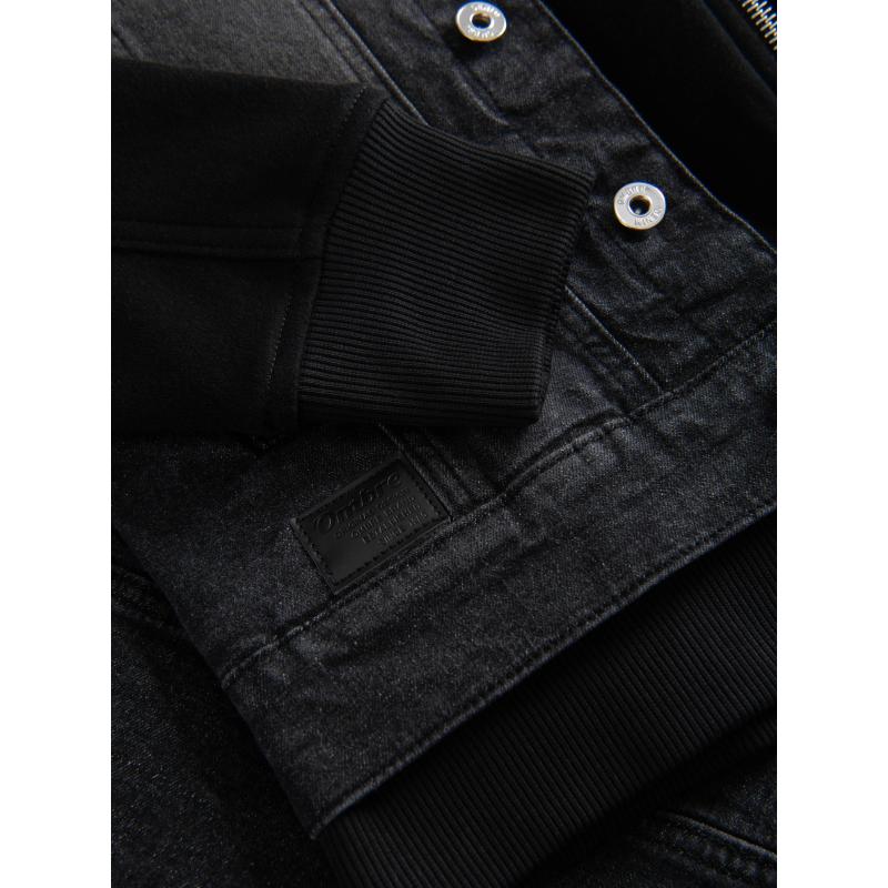 Pánská džínová bunda katana s efektem vyprání – grafitová V5 OM-JADJ-0219
