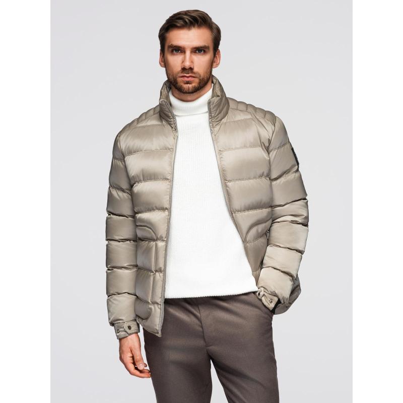 Pánská džínová bunda s pletenými rukávy a kapucí – černá V3 OM-JADJ-0220