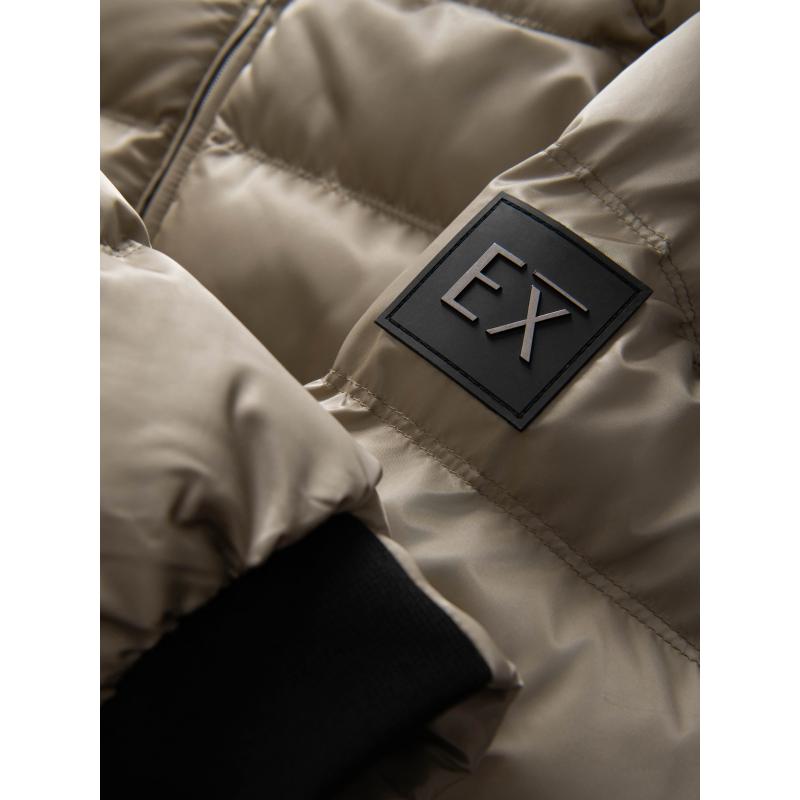 Pánská džínová bunda s pletenými rukávy a kapucí – černá V3 OM-JADJ-0220