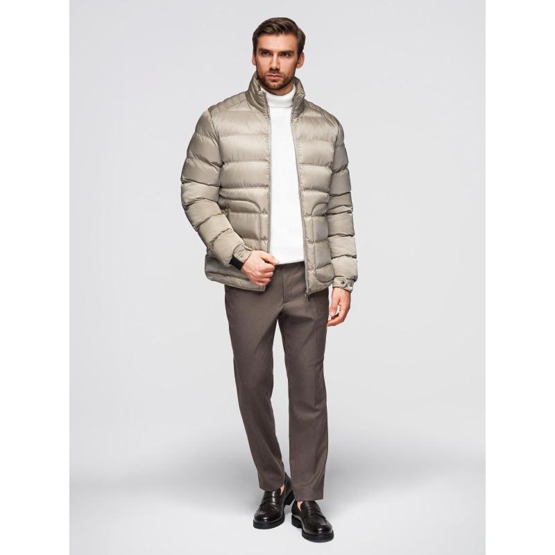 Pánská džínová bunda s pletenými rukávy a kapucí – černá V3 OM-JADJ-0220