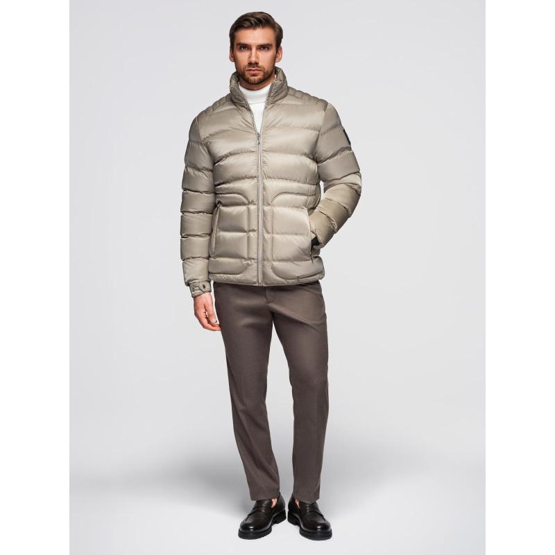 Pánská džínová bunda s pletenými rukávy a kapucí – černá V3 OM-JADJ-0220