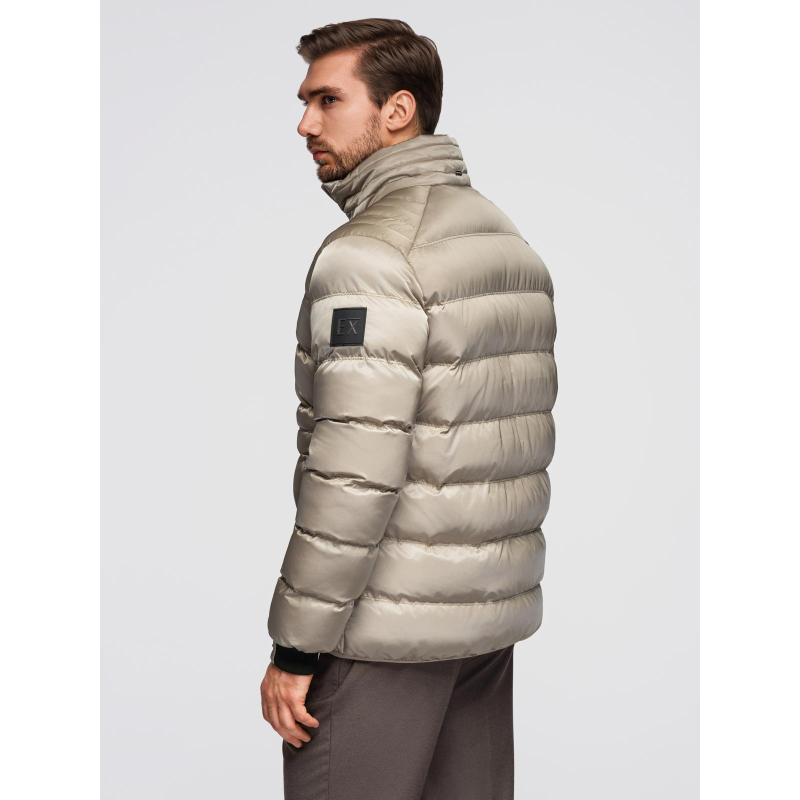 Pánská džínová bunda s pletenými rukávy a kapucí – černá V3 OM-JADJ-0220