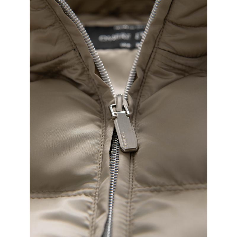 Pánská džínová bunda s pletenými rukávy a kapucí – černá V3 OM-JADJ-0220