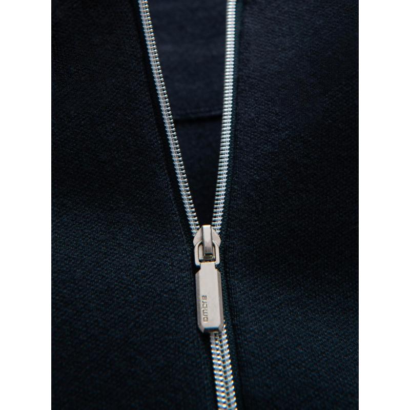 Sima férfi pulóver cipzárral – sötétkék V1 OM-SWZS-0146