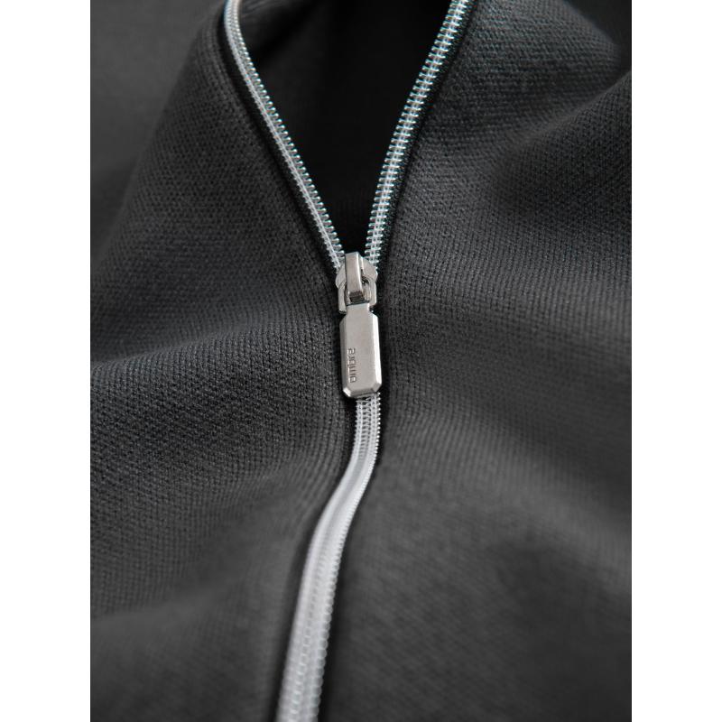 Sima férfi pulóver cipzárral – grafit V2 OM-SWZS-0146