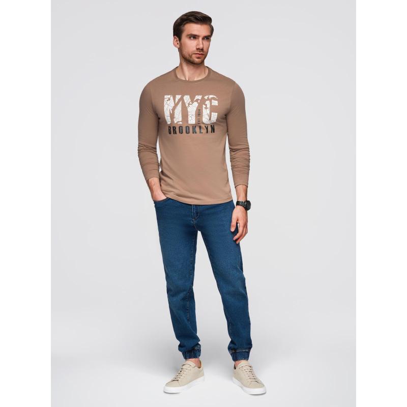 Férfi pamut póló ékszerrel a mellkason – fekete V1 OM-TSCT-0290