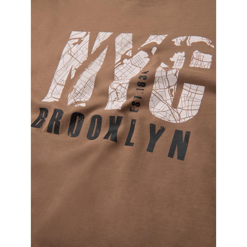 Férfi pamut póló ékszerrel a mellkason – fekete V1 OM-TSCT-0290