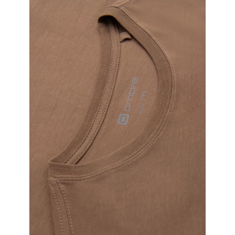 Férfi pamut póló ékszerrel a mellkason – fekete V1 OM-TSCT-0290