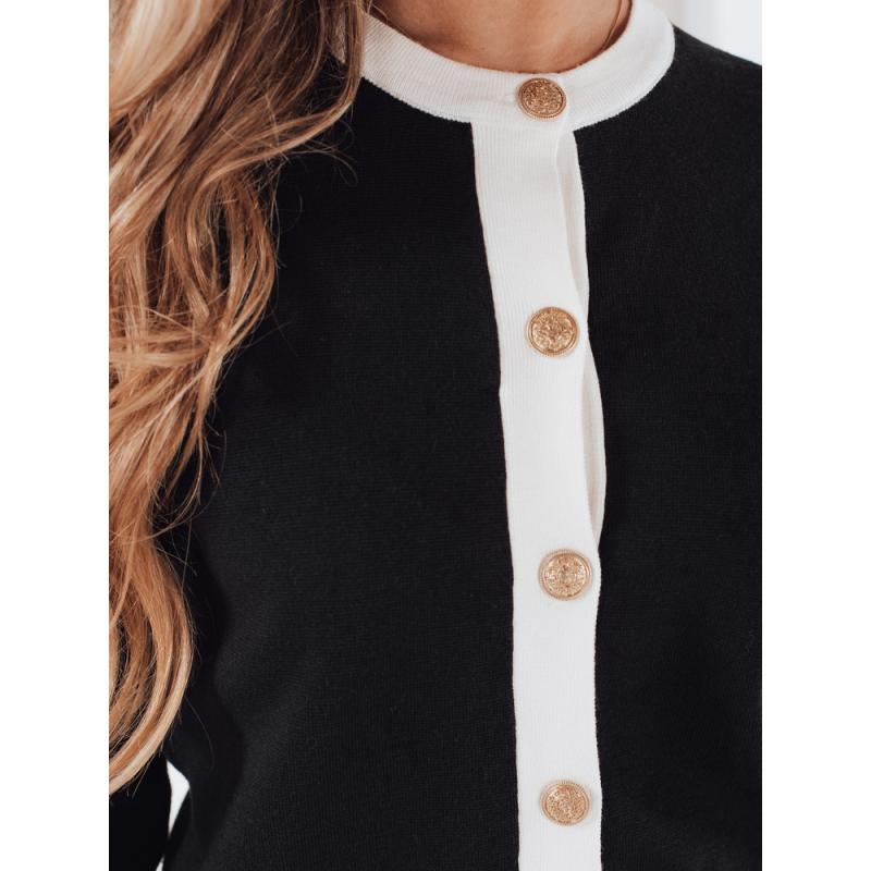 Dámský svetr s rozepínáním, černý CHICLINE