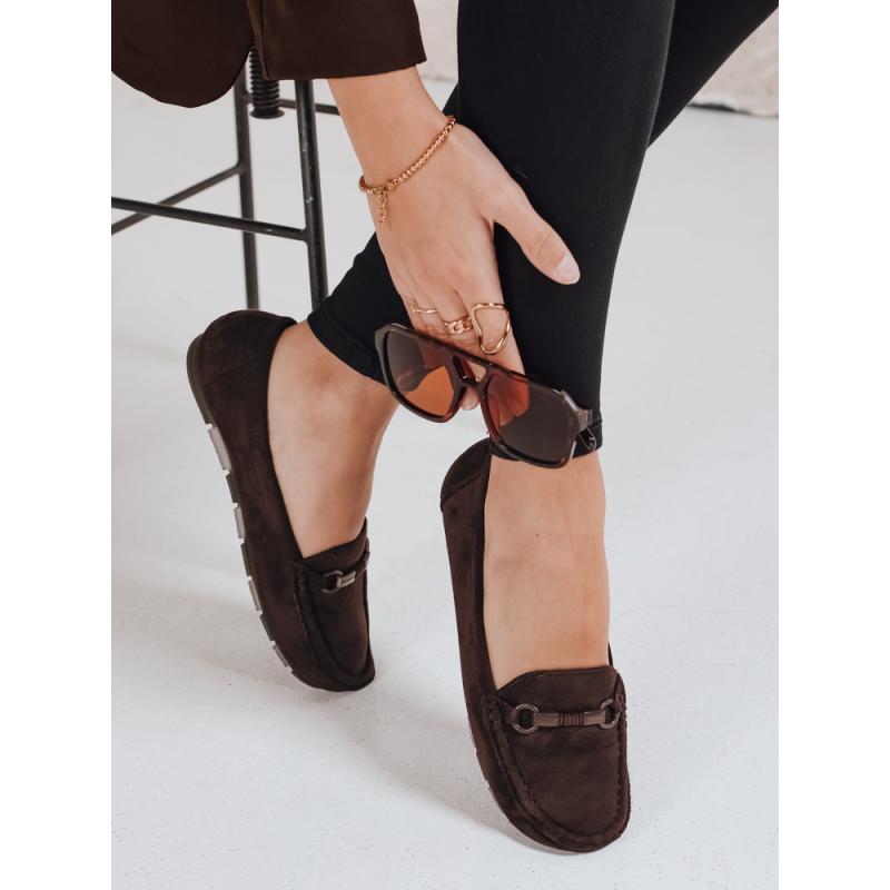 Női velúr mokaszin, barna