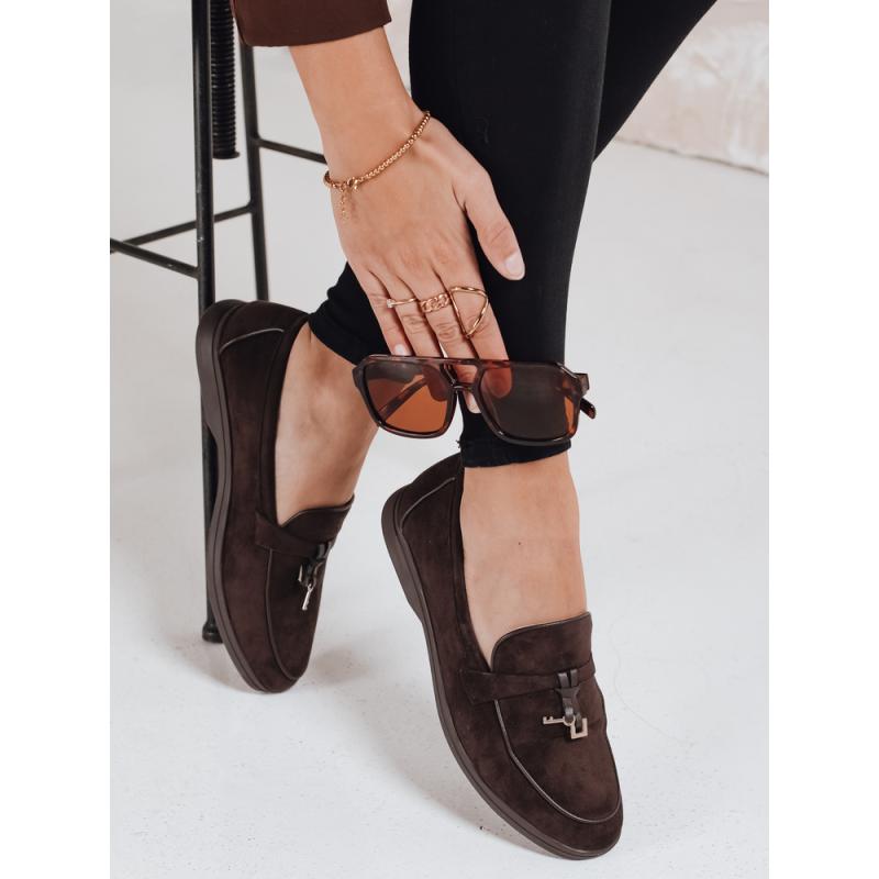 Női velúr mokaszin, barna