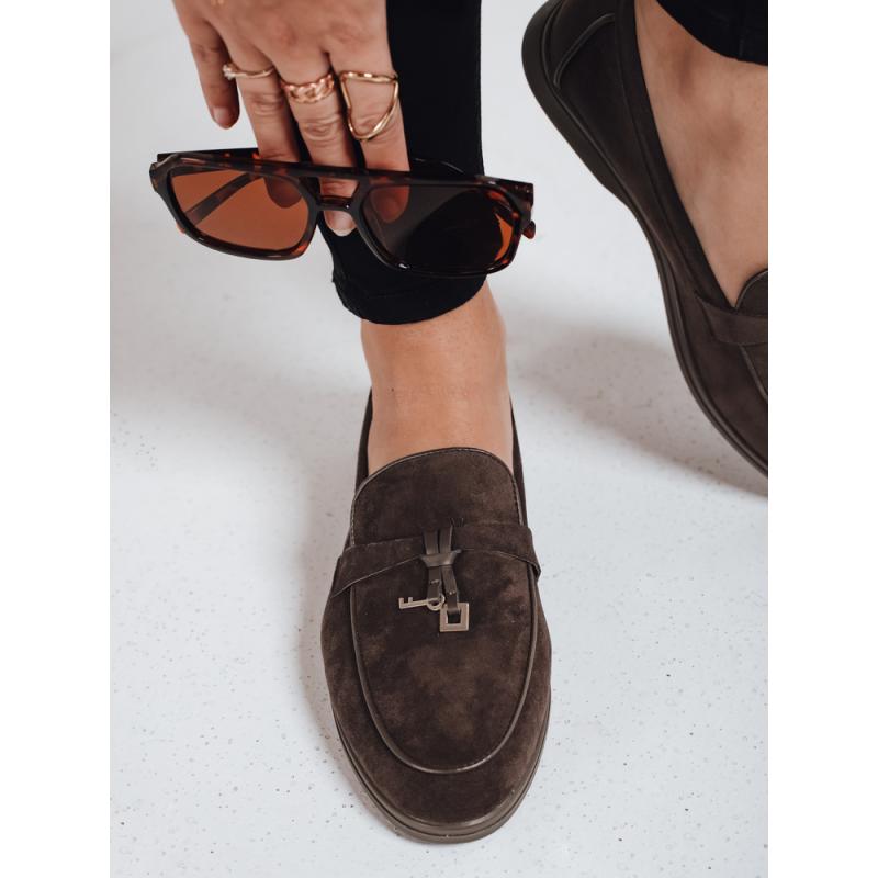 Női velúr mokaszin, barna