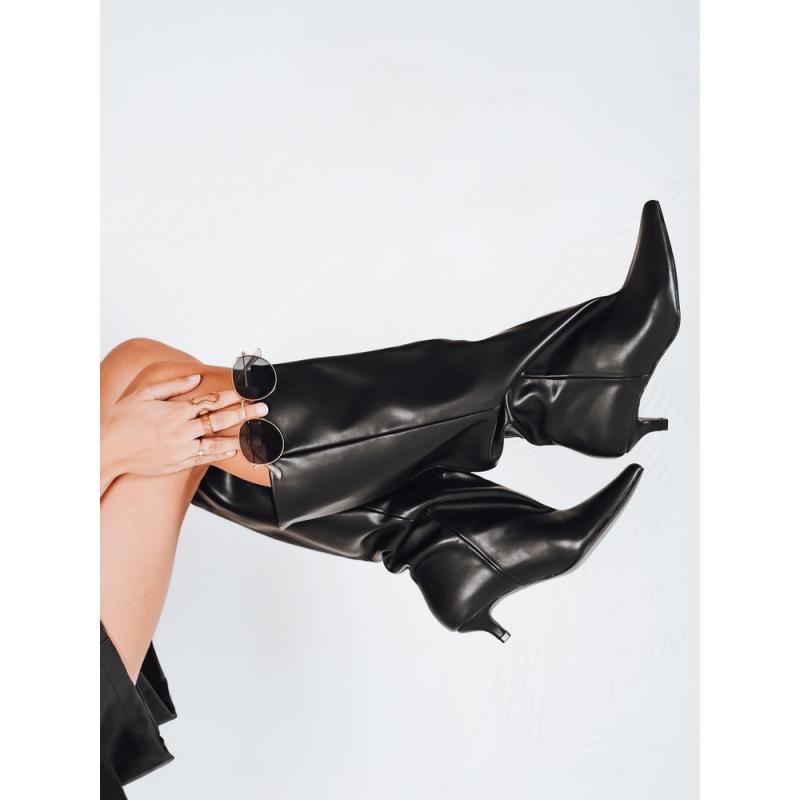 Női bokacsizma, fekete