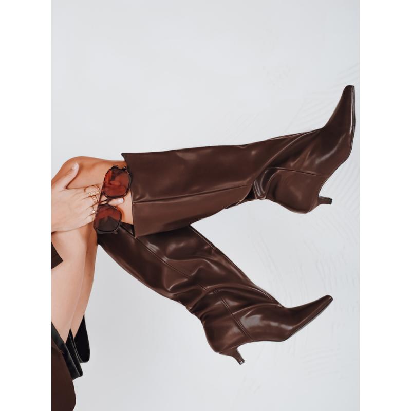 Női bokacsizma, barna