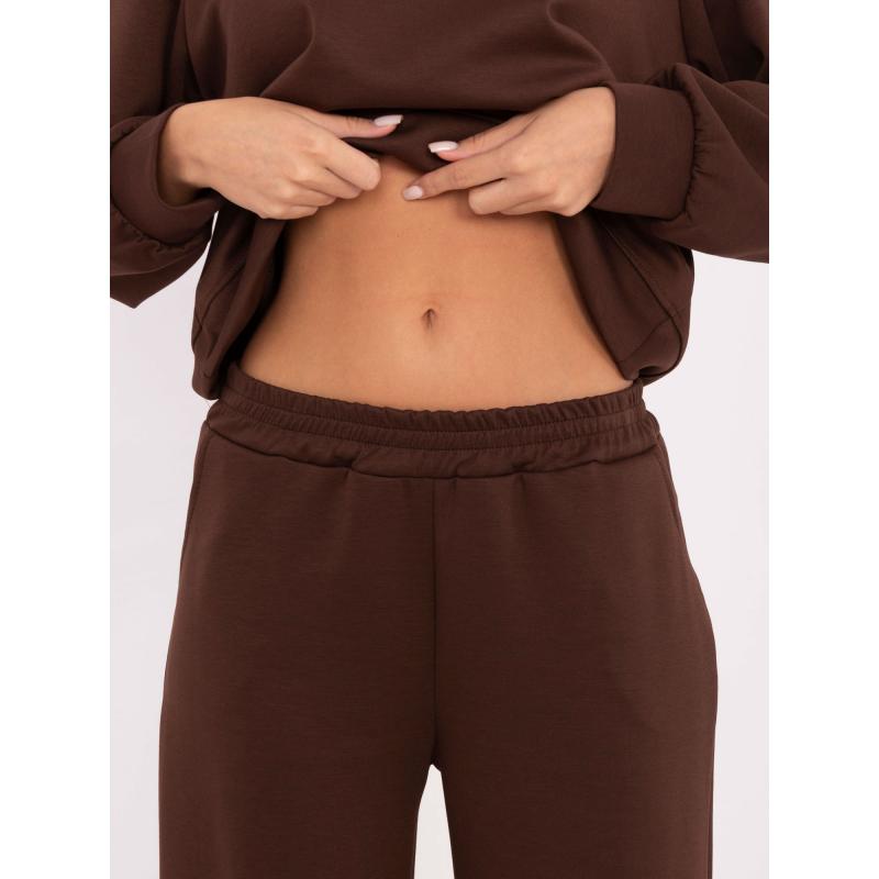 Hnedá základná dámska súprava s nohavicami