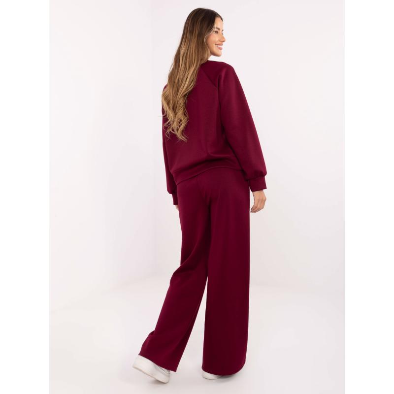 Burgundská základná tepláková súprava s mikinou bez kapucne