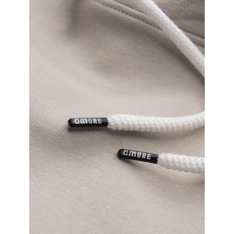 Pánská mikina BASIC s kapucí a klokaní kapsou – světle béžová V1 B1674