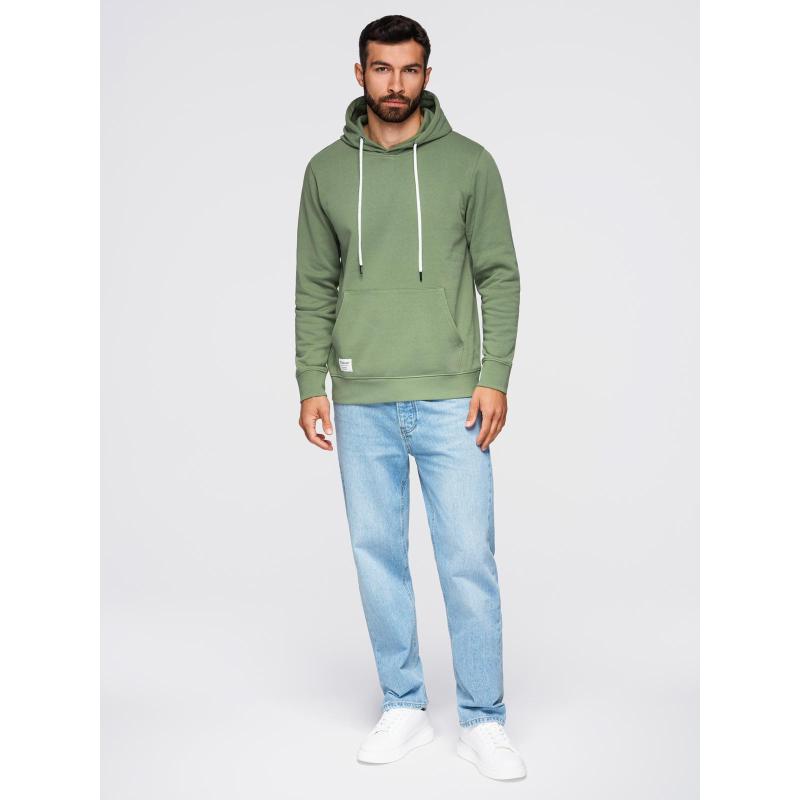 Pánská mikina BASIC s kapucí a klokaní kapsou – zelená V3 B1674