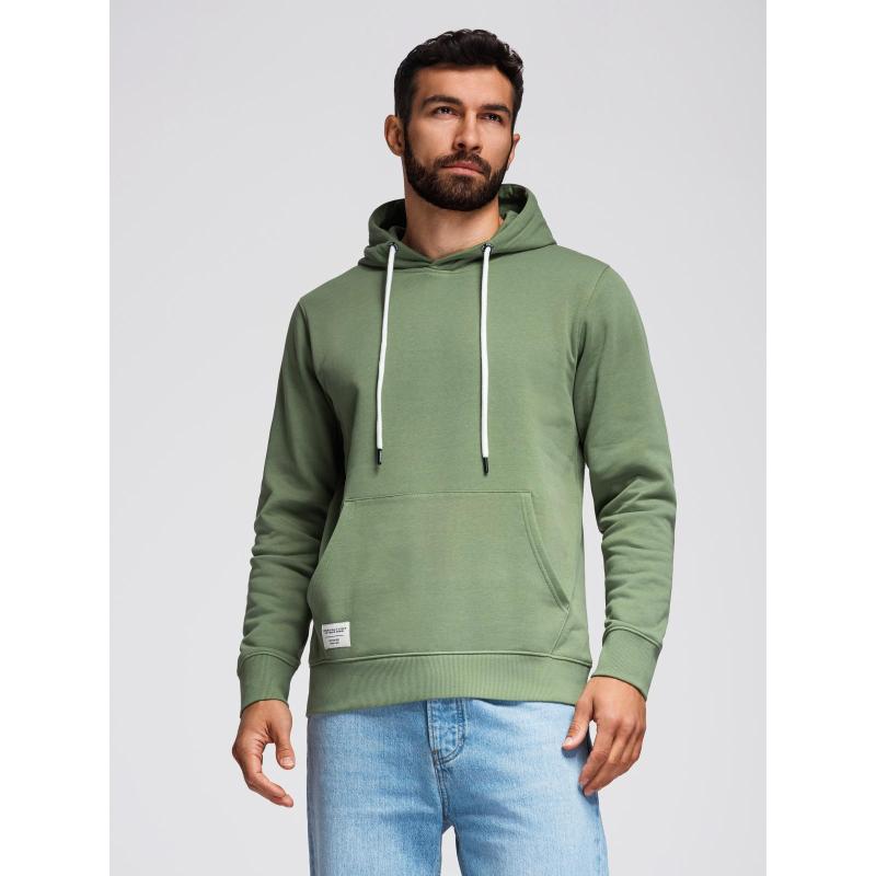 Pánská mikina BASIC s kapucí a klokaní kapsou – zelená V3 B1674