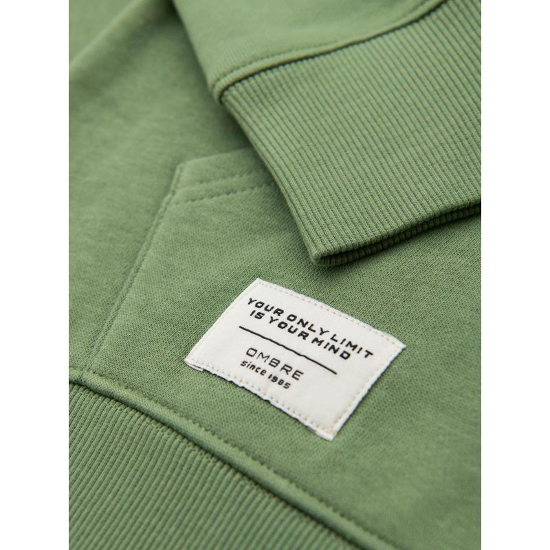 Pánská mikina BASIC s kapucí a klokaní kapsou – zelená V3 B1674