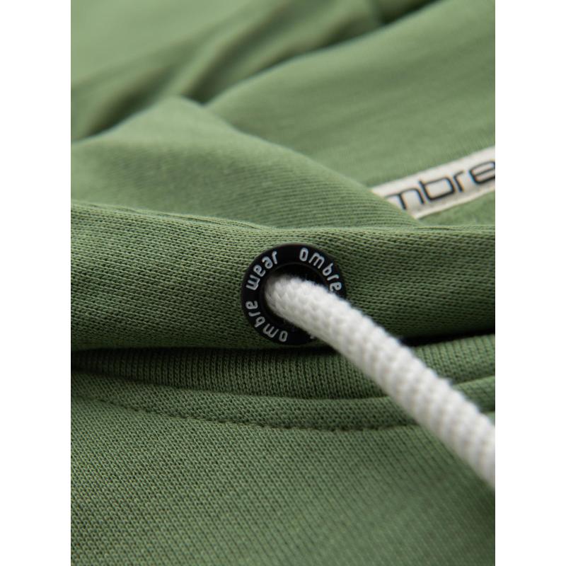 Pánská mikina BASIC s kapucí a klokaní kapsou – zelená V3 B1674