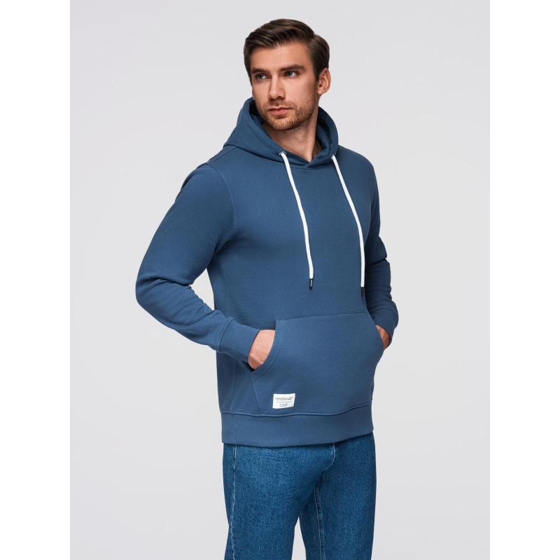 Pánská mikina BASIC s kapucí a klokaní kapsou – tmavě modrá V4 B1674