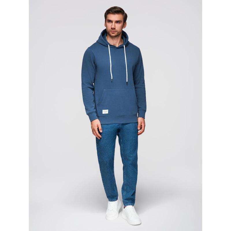 Pánská mikina BASIC s kapucí a klokaní kapsou – tmavě modrá V4 B1674