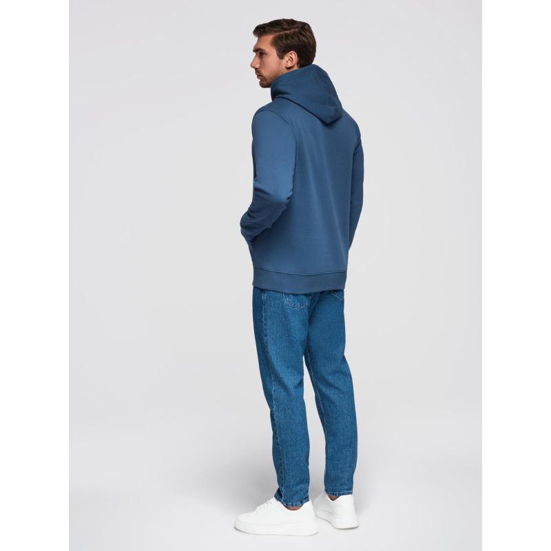 Pánská mikina BASIC s kapucí a klokaní kapsou – tmavě modrá V4 B1674